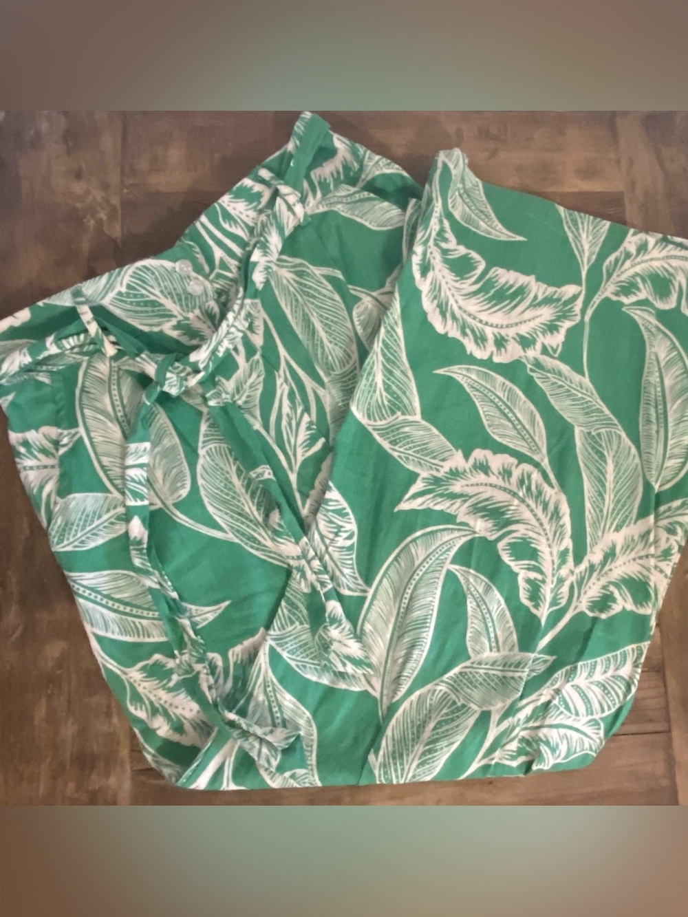 Rachel Zoe Green and White Leaf Print Kids One-Piece